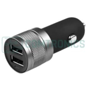 Dual USB Car Charger – 12W Output with Compact Bullet Design (C48)